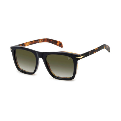 David Beckham Men's Sunglasses – Black Square Frame, Green Gradient Lenses