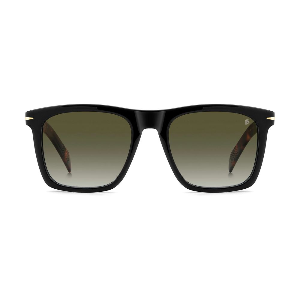 David Beckham Men's Sunglasses – Black Square Frame, Green Gradient Lenses