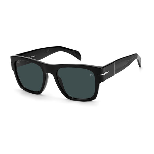 David Beckham Men’s Sunglasses – Black Full-Rim Frame, Blue Lenses