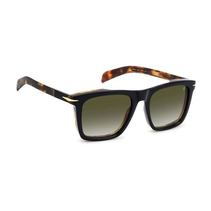 David Beckham Men's Sunglasses – Black Square Frame, Green Gradient Lenses