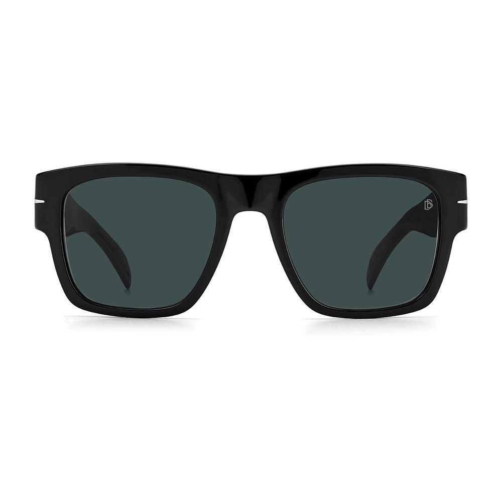 David Beckham Men’s Sunglasses – Black Full-Rim Frame, Blue Lenses