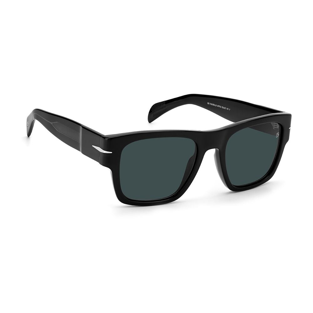 David Beckham Men’s Sunglasses – Black Full-Rim Frame, Blue Lenses