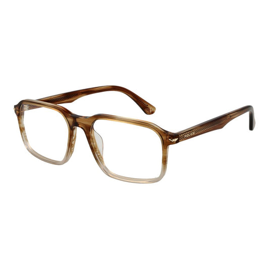 Police Men's Optical Glasses – Brown Full-Rim Frame, 53mm