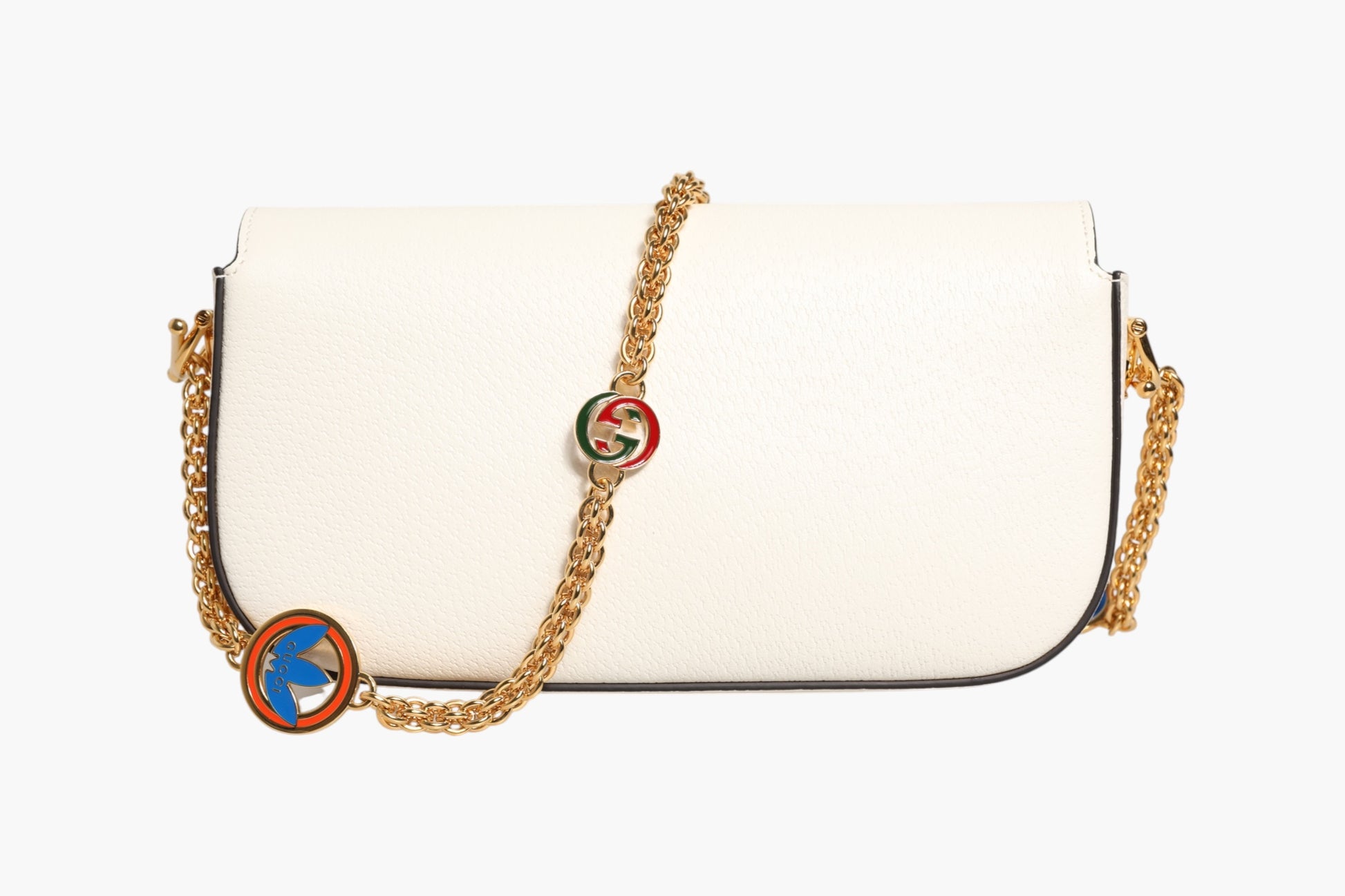 Gucci x Adidas Horsebit 1955 White & Black Calfskin Leather Shoulder Bag Preloved Grade A