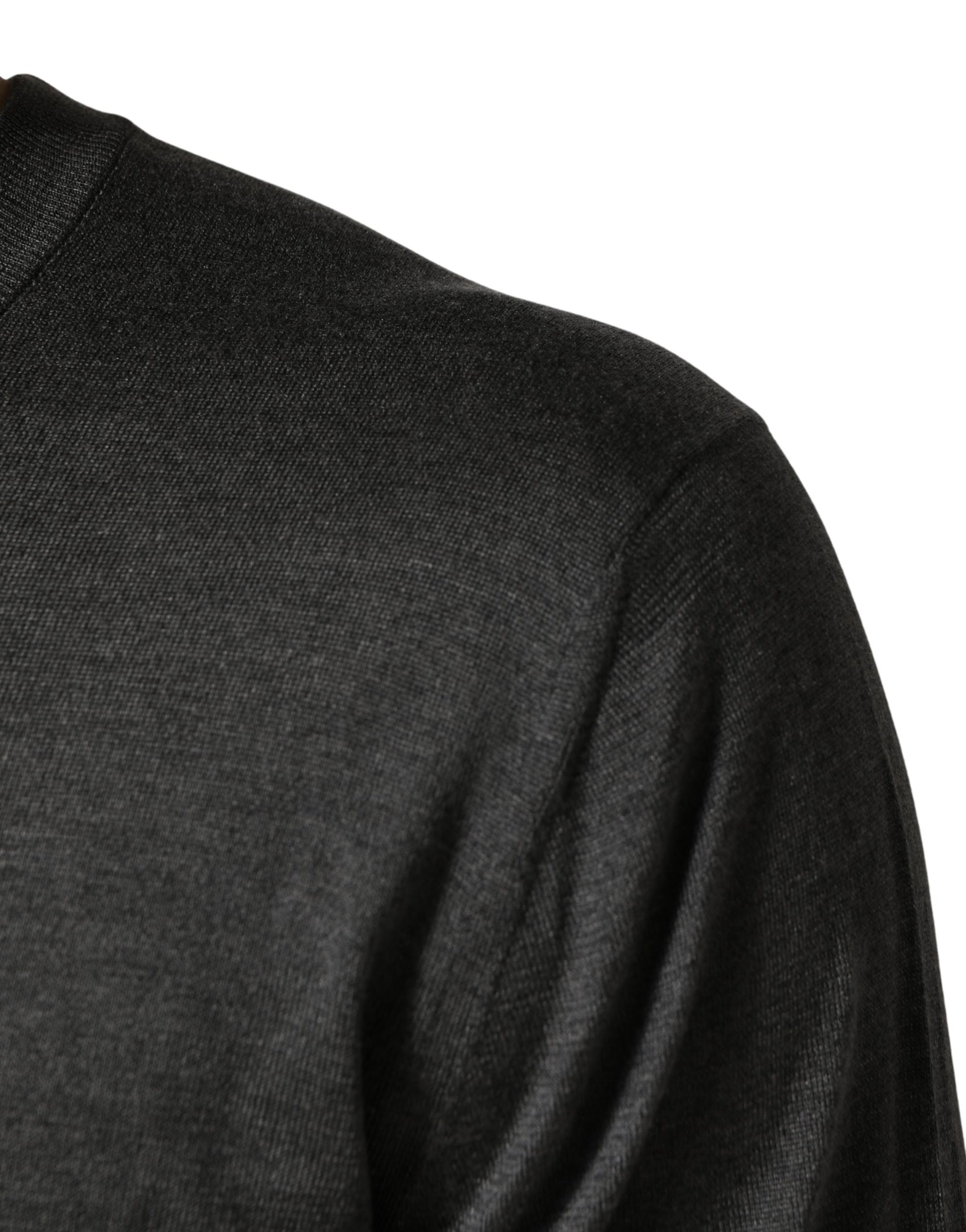 Dolce & Gabbana Gray Long Sleeve Crew Neck Pullover Sweater