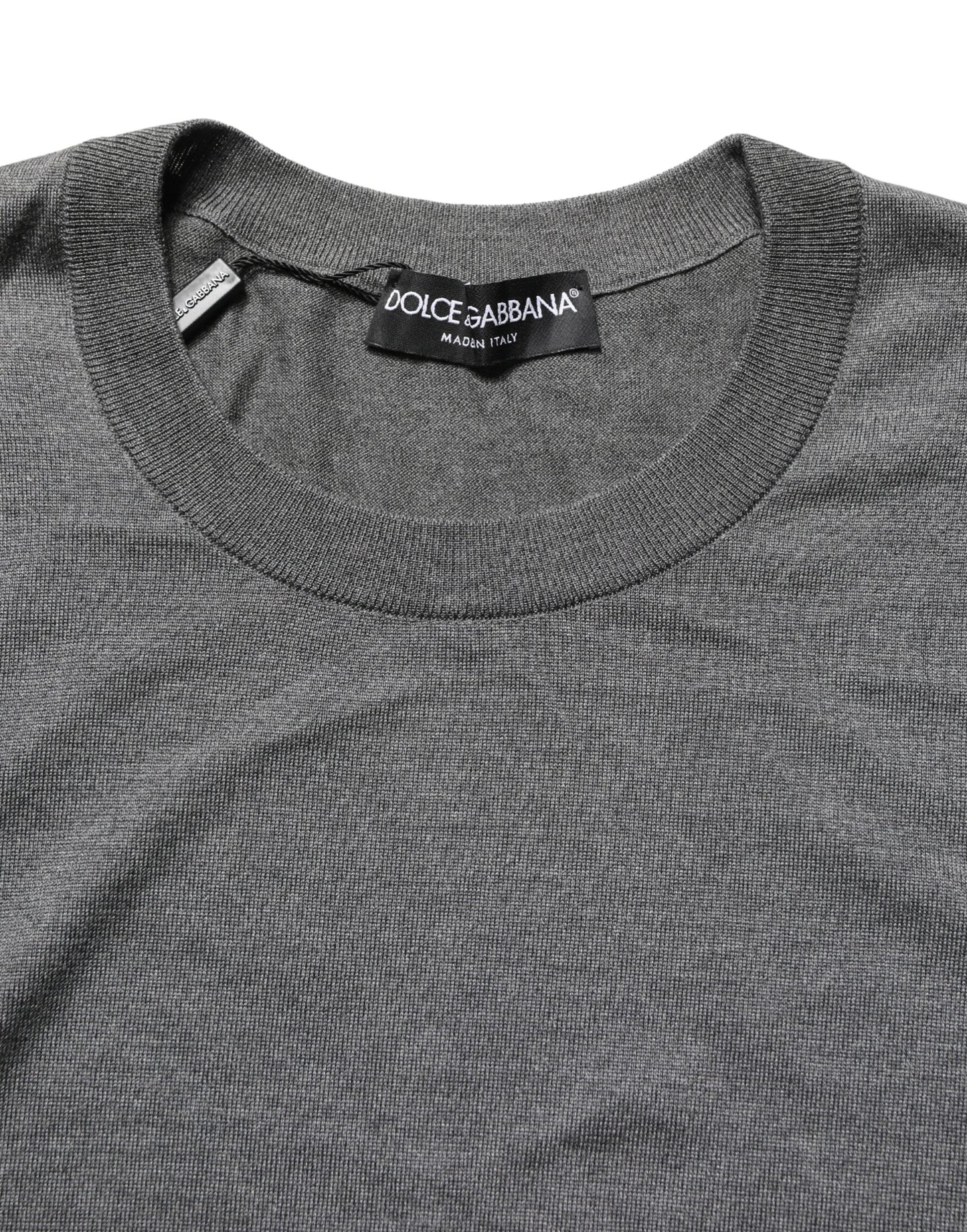 Dolce & Gabbana Gray Long Sleeve Crew Neck Pullover Sweater