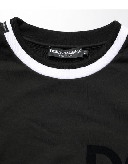 Dolce & Gabbana Black DGLogo Print Cotton Sweatshirt Sweater