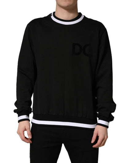 Dolce & Gabbana Black DGLogo Print Cotton Sweatshirt Sweater