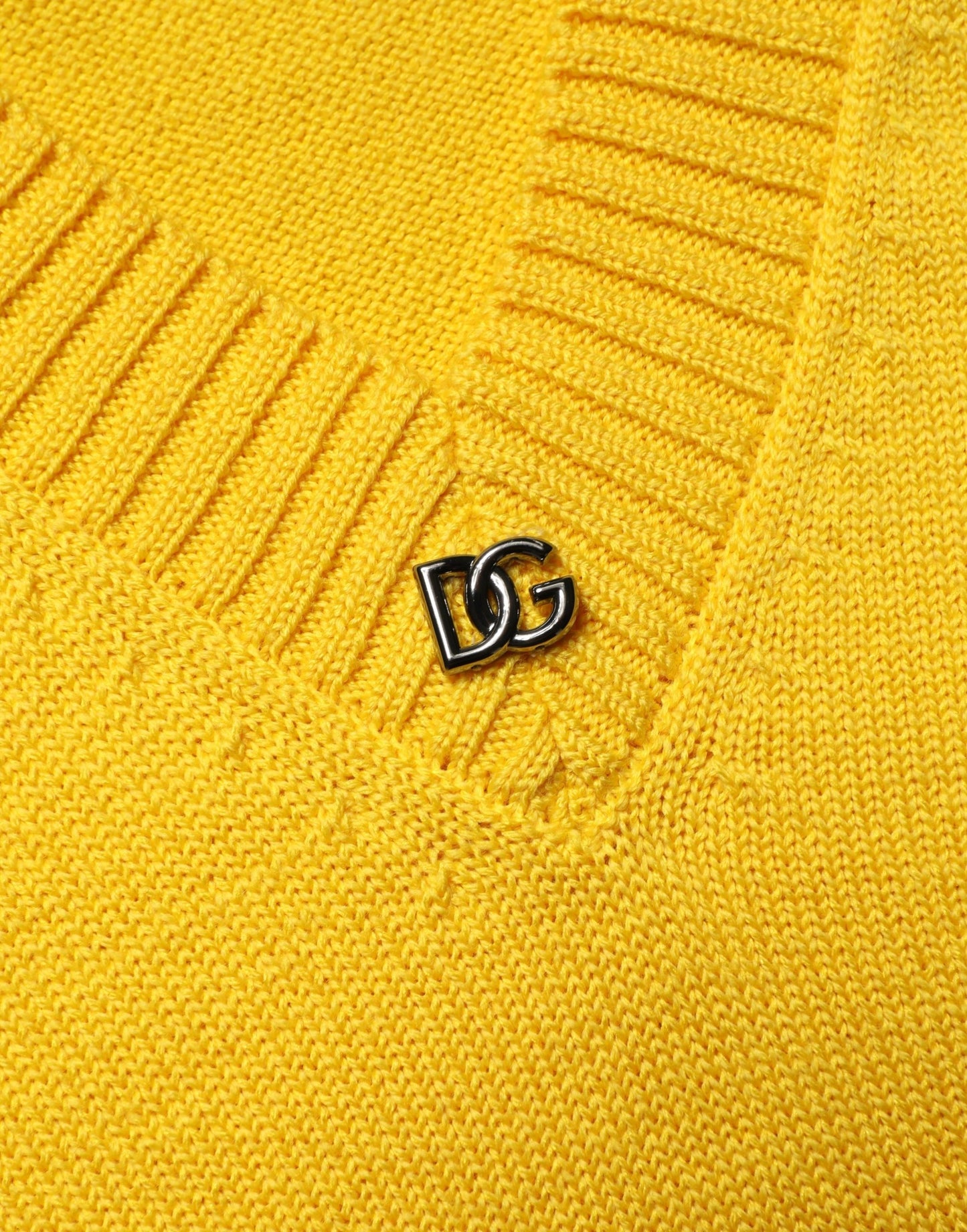 Dolce & Gabbana Wool Knitted V-Neck Pullover in Yellow