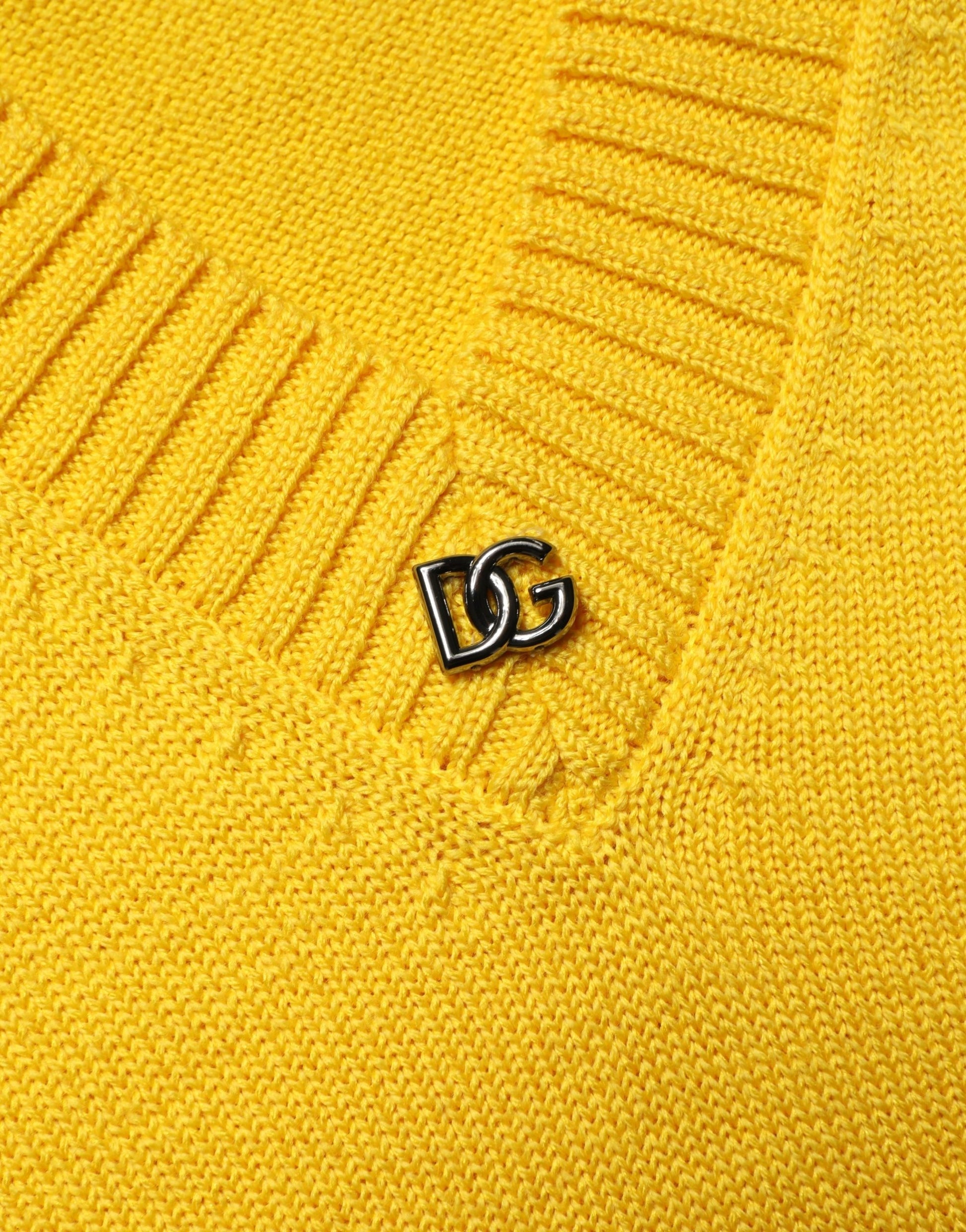 Dolce & Gabbana Wool Knitted V-Neck Pullover in Yellow