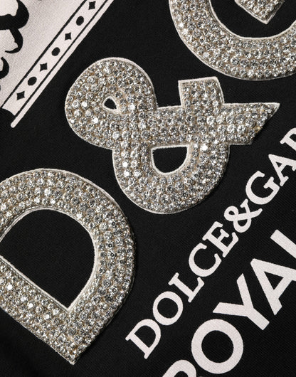 Dolce & Gabbana Black Embellished Cotton Sweatshirt