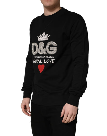 Dolce & Gabbana Black Embellished Cotton Sweatshirt