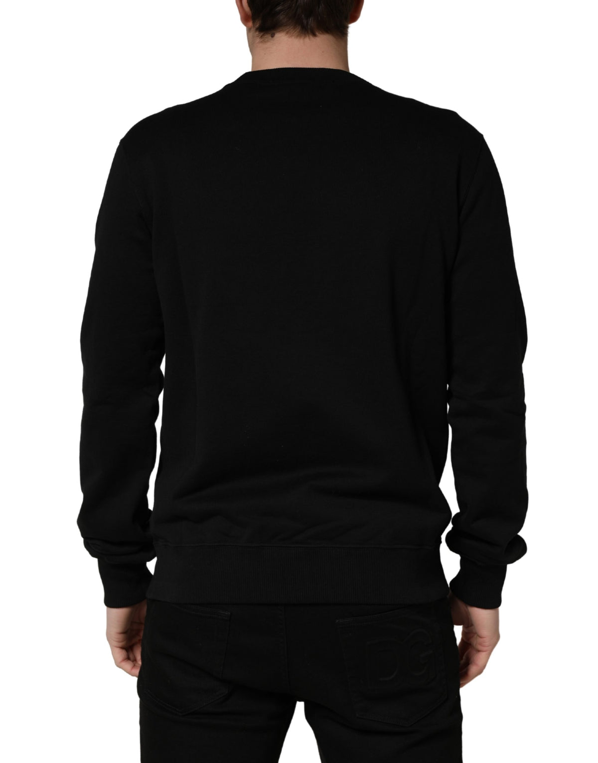 Dolce & Gabbana Black Embellished Cotton Sweatshirt