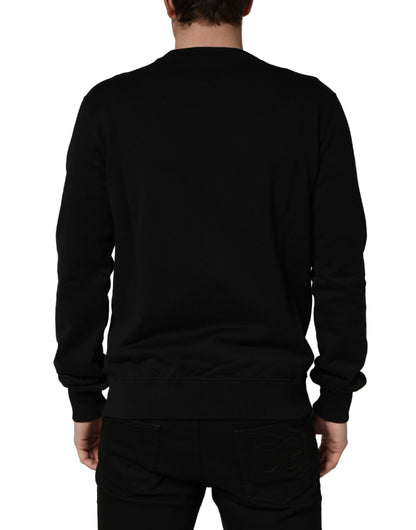 Dolce & Gabbana Black Embellished Cotton Sweatshirt