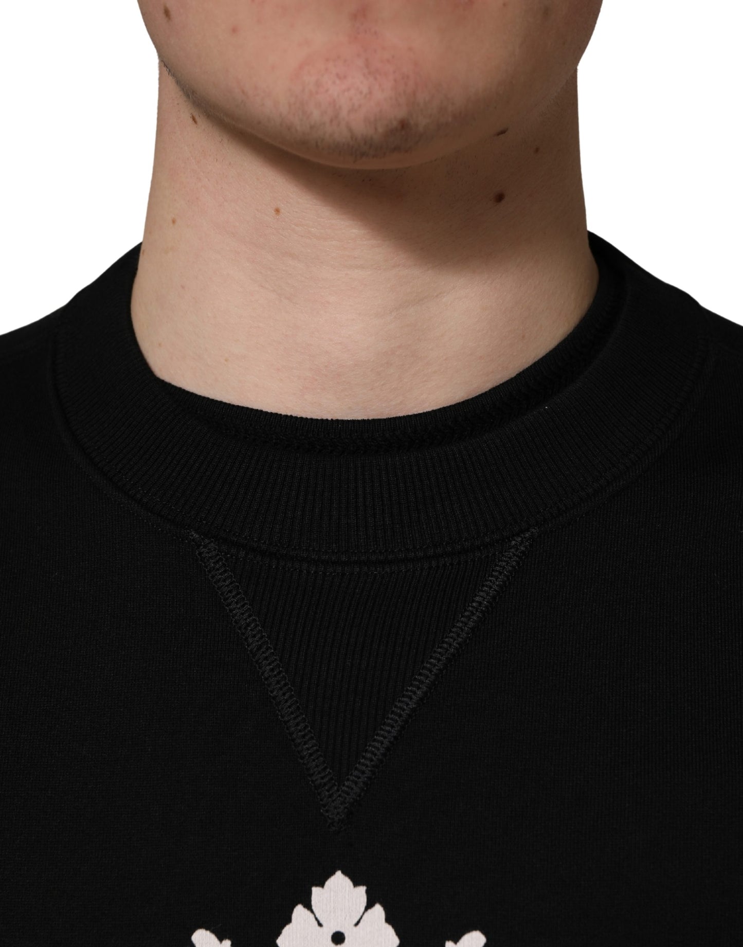 Dolce & Gabbana Black Embellished Cotton Sweatshirt