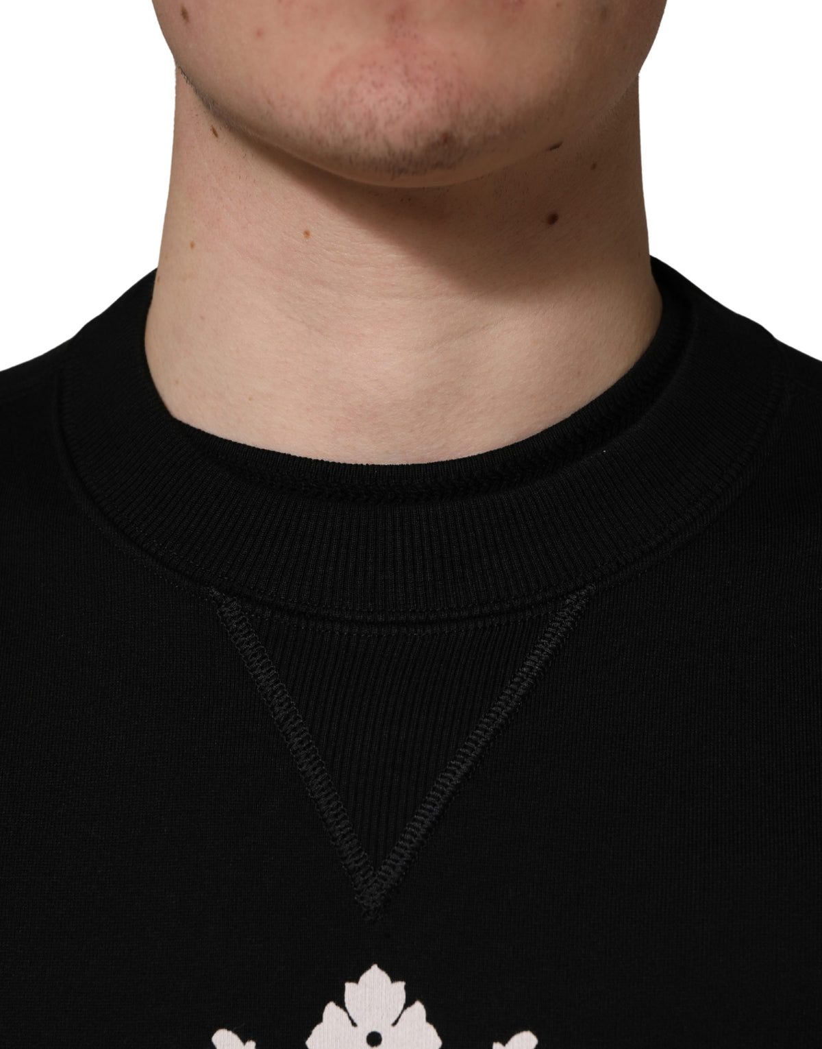 Dolce & Gabbana Black Embellished Cotton Sweatshirt