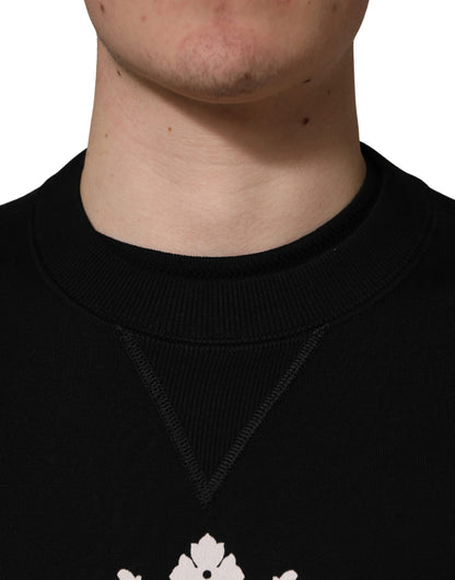 Dolce & Gabbana Black Embellished Cotton Sweatshirt