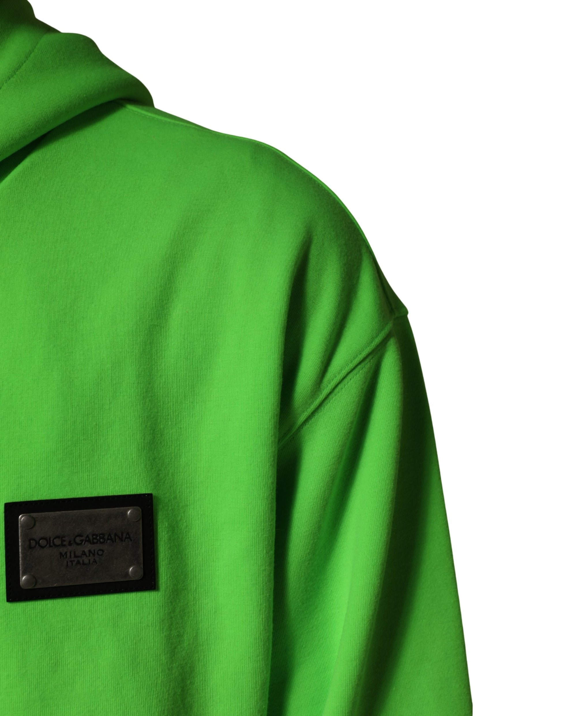 Dolce & Gabbana Green Full-Zip Fleece Hooded Sweatshirt
