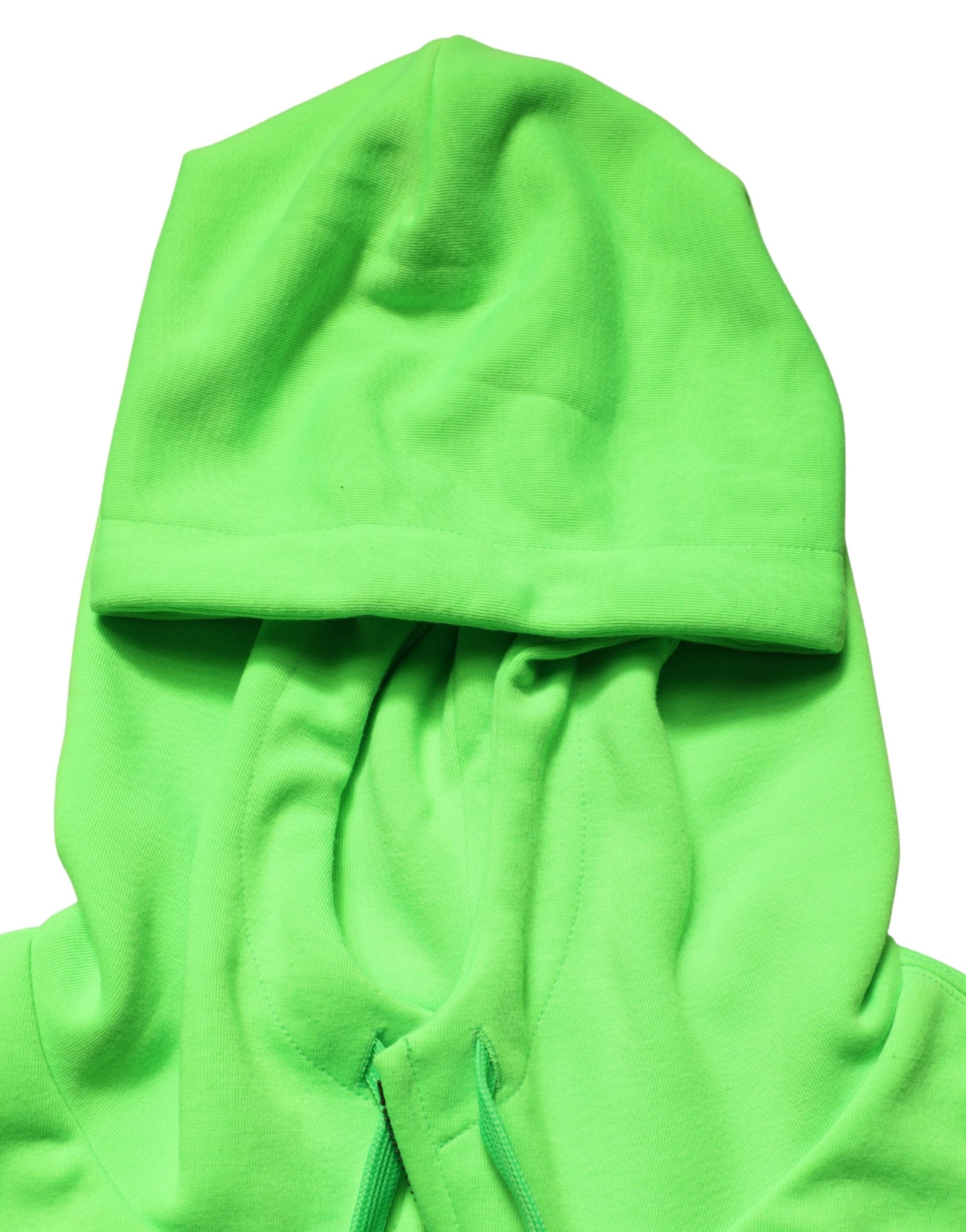 Dolce & Gabbana Green Full-Zip Fleece Hooded Sweatshirt
