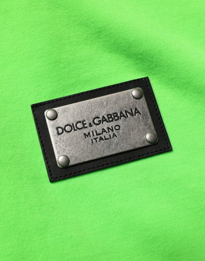 Dolce & Gabbana Green Full-Zip Fleece Hooded Sweatshirt