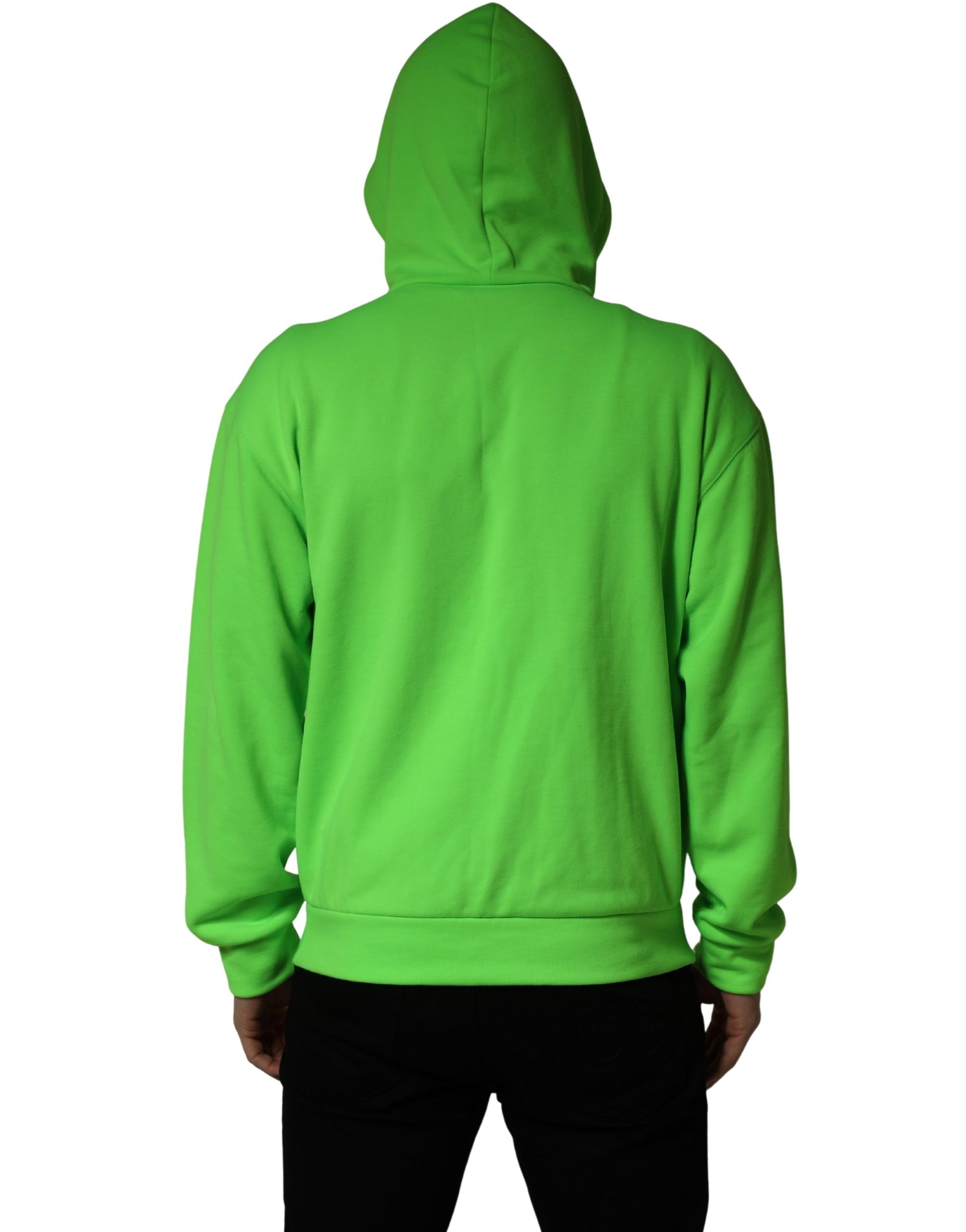 Dolce & Gabbana Green Full-Zip Fleece Hooded Sweatshirt