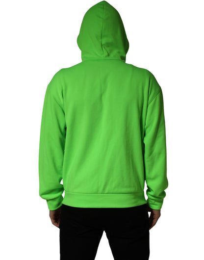 Dolce & Gabbana Green Full-Zip Fleece Hooded Sweatshirt