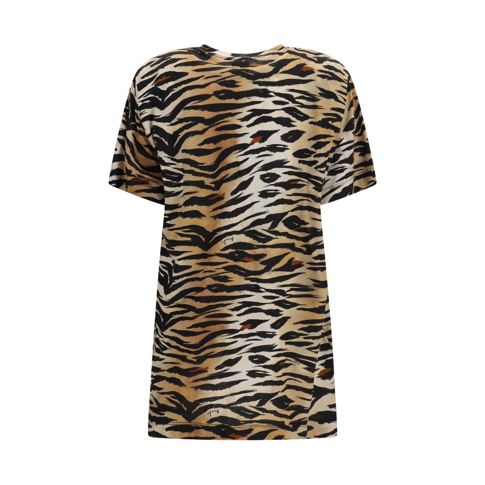 PINKO Multicolor Cotton T-Shirt with Tiger Print