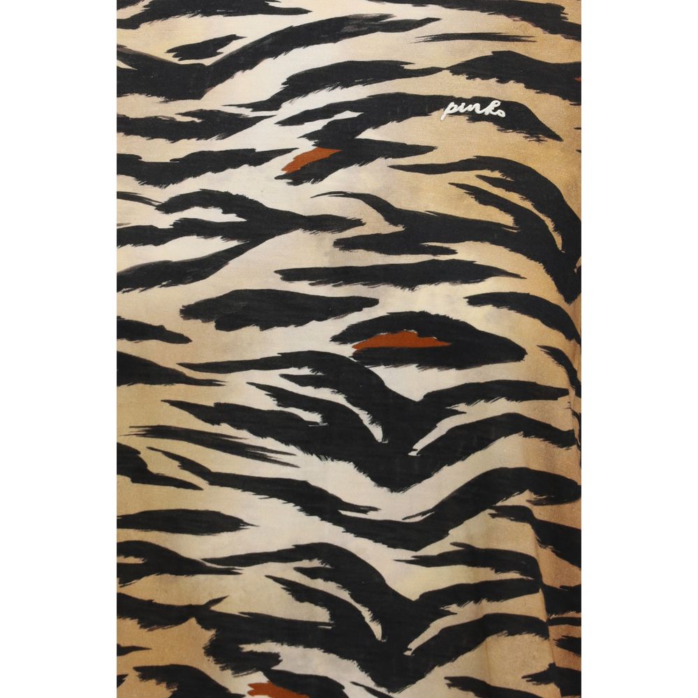 PINKO Multicolor Cotton T-Shirt with Tiger Print