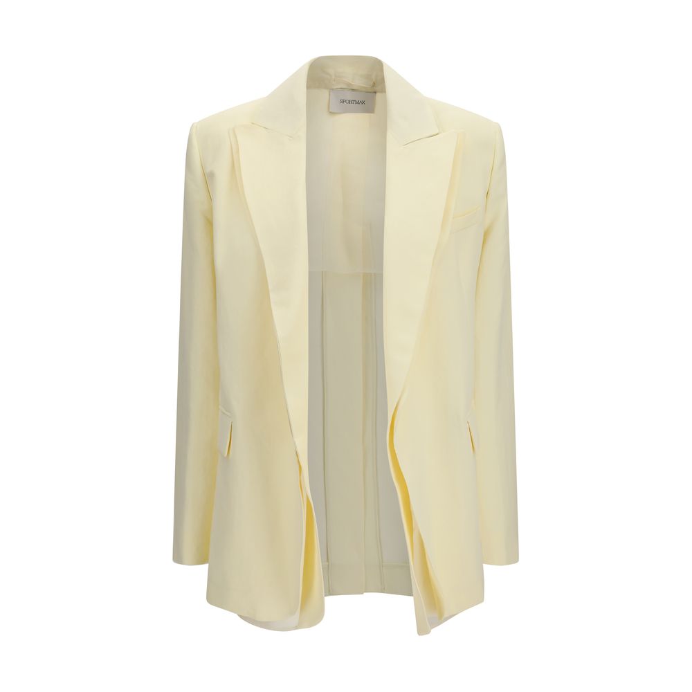 Max Mara Pale Yellow Double-Collar Blazer