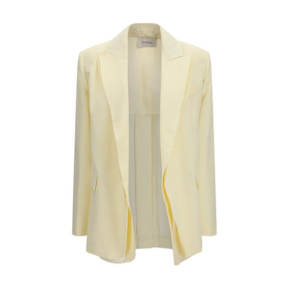 Max Mara Pale Yellow Double-Collar Blazer