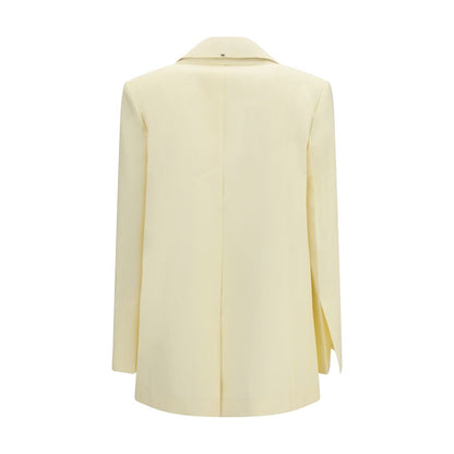 Max Mara Pale Yellow Double-Collar Blazer