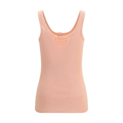 Chloé Peach Pink Cotton Henley Tank Top