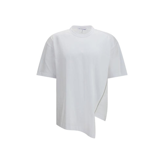 Comme des Garçons White Cotton Sportswear T-Shirt with Zip Detail