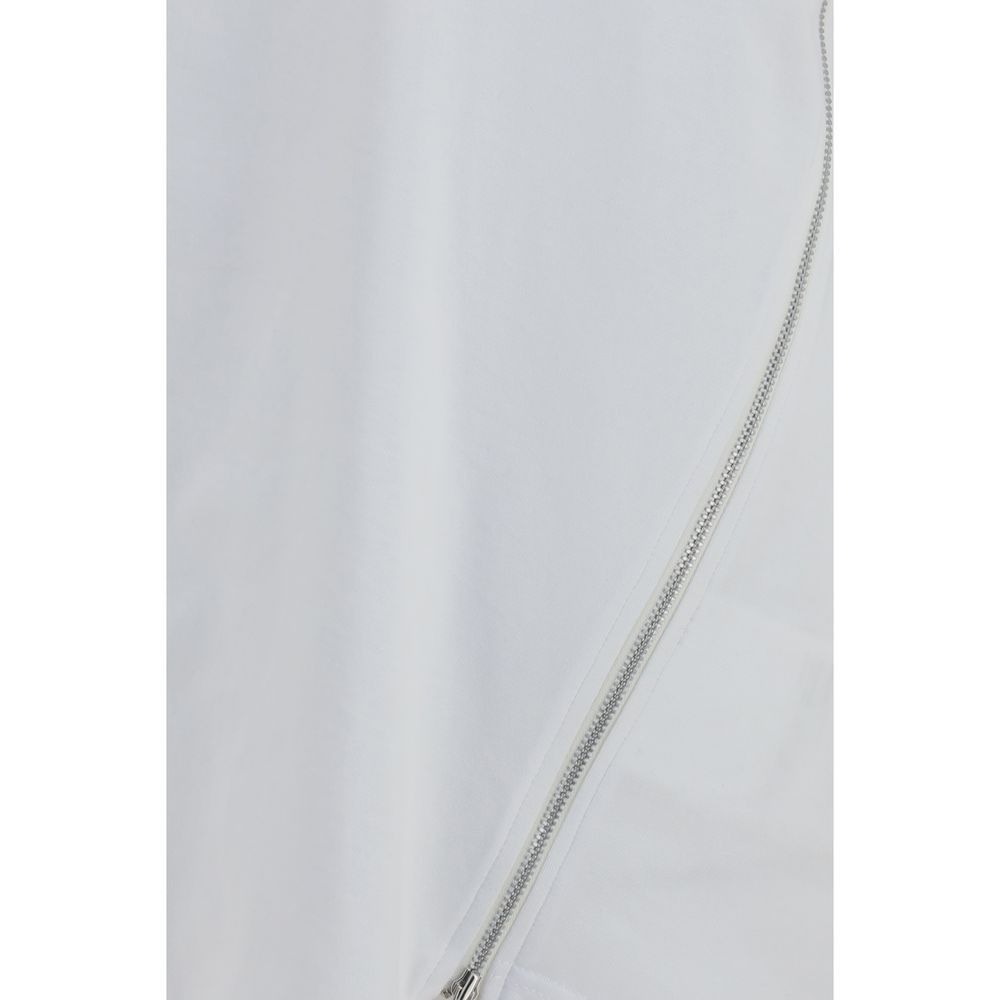 Comme des Garçons White Cotton Sportswear T-Shirt with Zip Detail