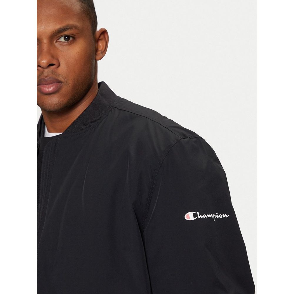 Champion Black Polyamide Bomber: Bold Street Style