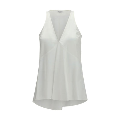 Brunello Cucinelli White Cotton Blouse