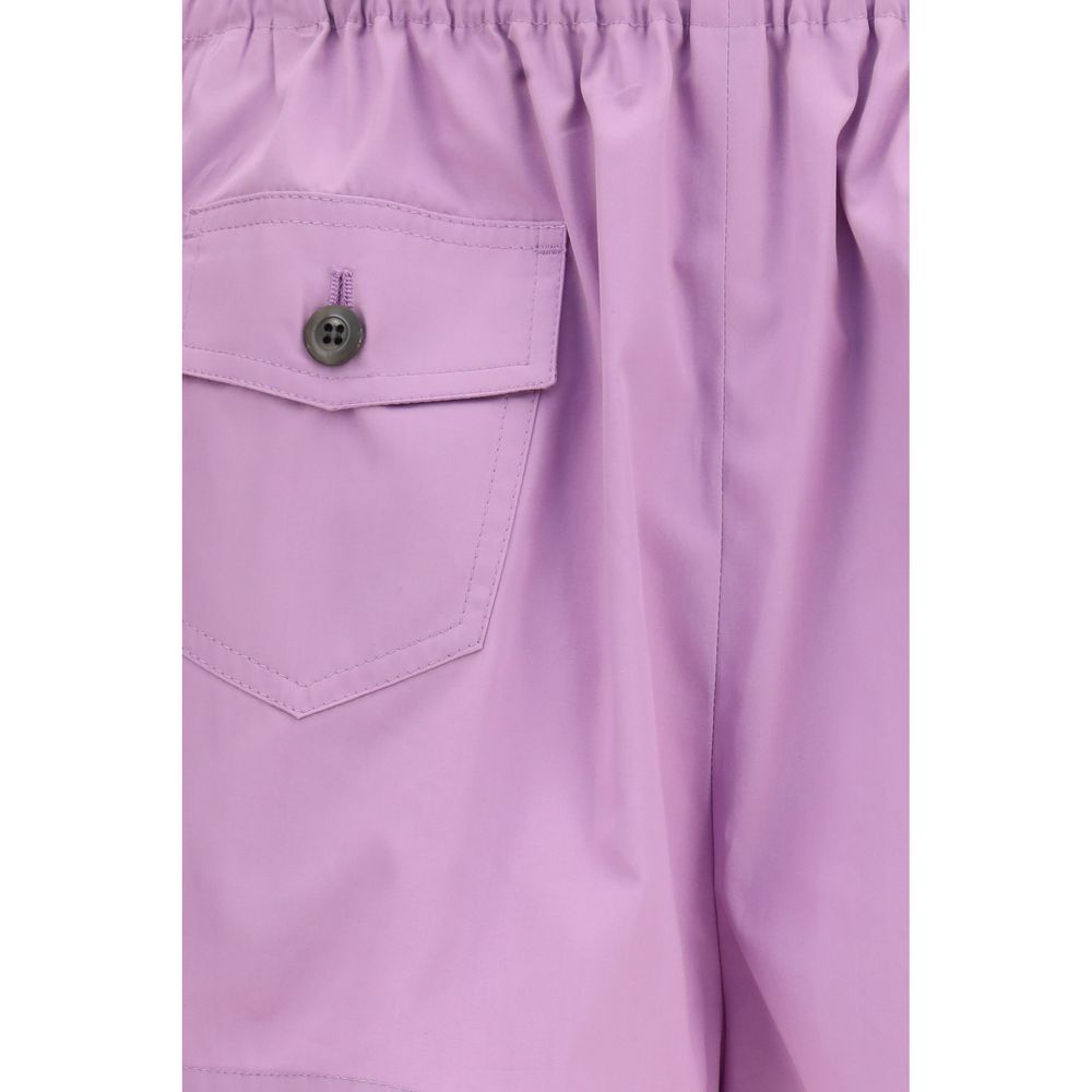 Prada Purple Cotton High-Waisted Shorts