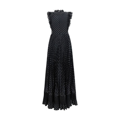 Self-Portrait Black Polyester Casual Dress