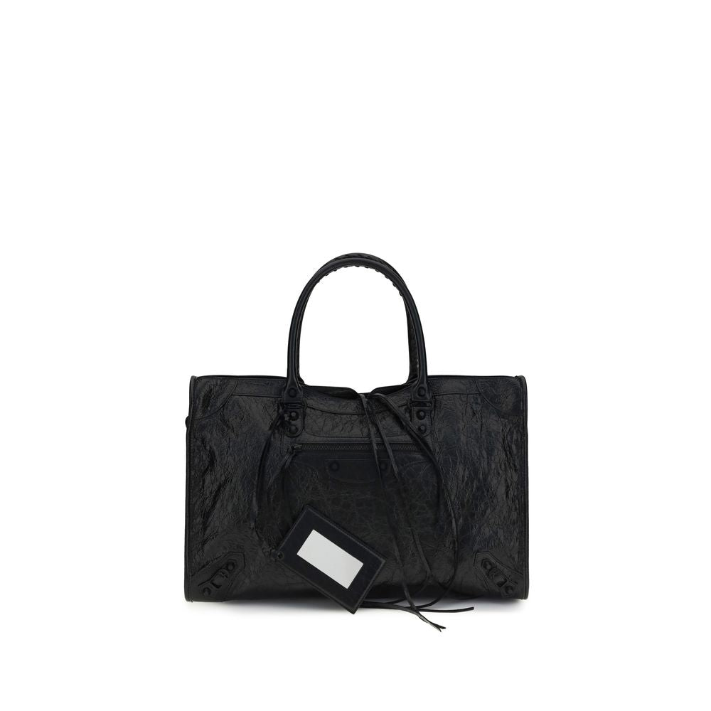 Balenciaga Black Lamb Ovis Aries Aries Shoulder Bag - Le City Large