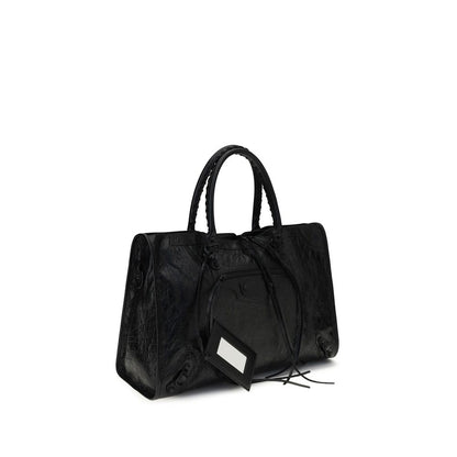 Balenciaga Black Lamb Ovis Aries Aries Shoulder Bag - Le City Large