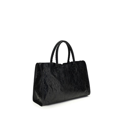 Balenciaga Black Lamb Ovis Aries Aries Shoulder Bag - Le City Large