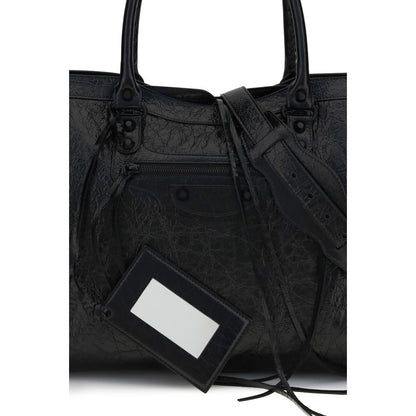 Balenciaga Black Lamb Ovis Aries Aries Shoulder Bag - Le City Large