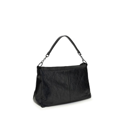 Balenciaga Black Lamb Ovis Aries Aries Shoulder Bag Le City Moto Medium
