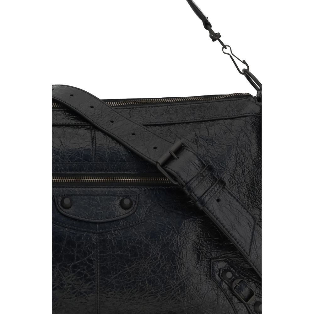 Balenciaga Black Lamb Ovis Aries Aries Shoulder Bag Le City Moto Medium