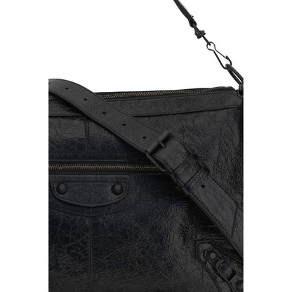 Balenciaga Black Lamb Ovis Aries Aries Shoulder Bag Le City Moto Medium