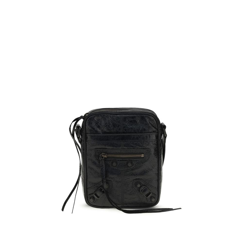 Balenciaga Black Lamb Ovis Aries Aries Shoulder Bag - Le City Vertical
