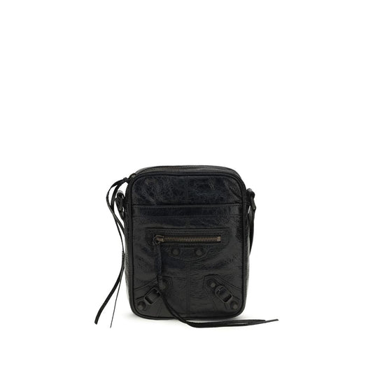 Balenciaga Black Lamb Ovis Aries Aries Shoulder Bag - Le City Vertical