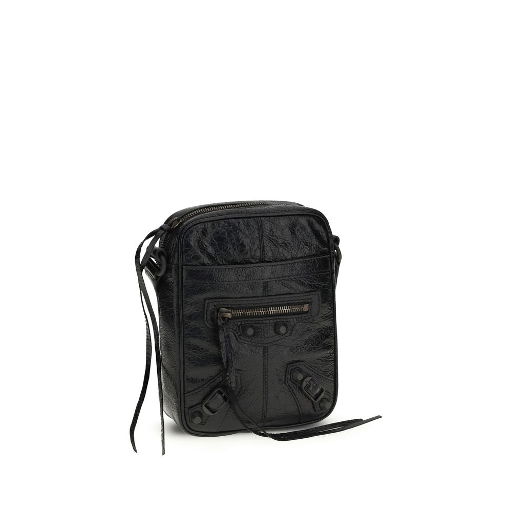 Balenciaga Black Lamb Ovis Aries Aries Shoulder Bag - Le City Vertical