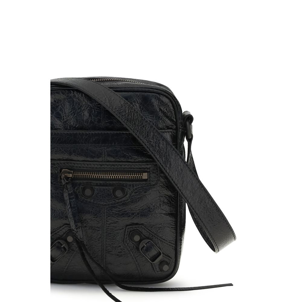 Balenciaga Black Lamb Ovis Aries Aries Shoulder Bag - Le City Vertical