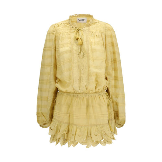 Marant Étoile Bicolor Cotton Preya Mini Ruffle Dress